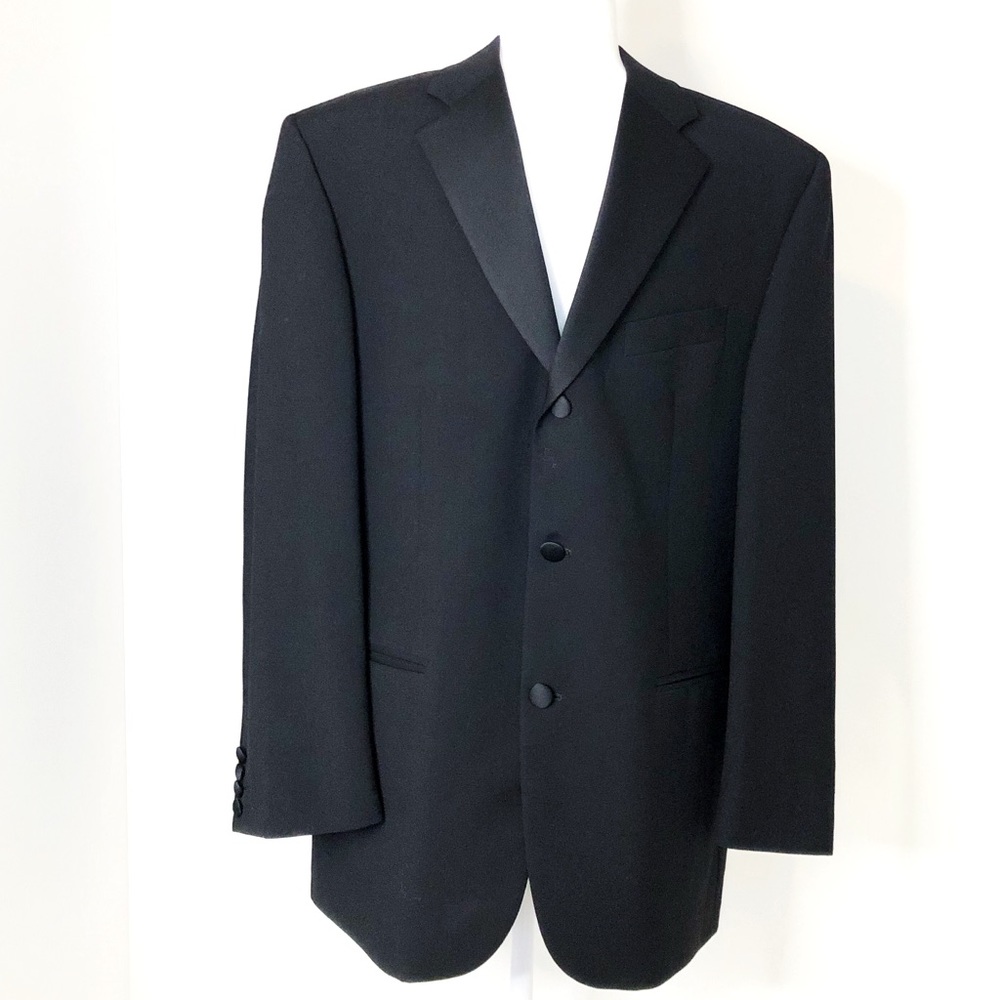 Authentic Designer Missoni  Black Italian Virgin Wool Tuxedo Suit Jacket